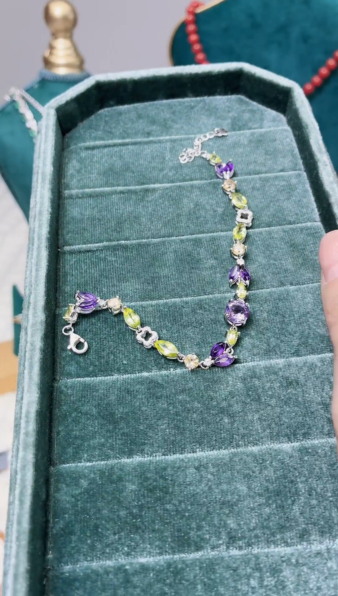 银S925镶嵌手链水晶337BJ1225多宝产品一个（多样性）