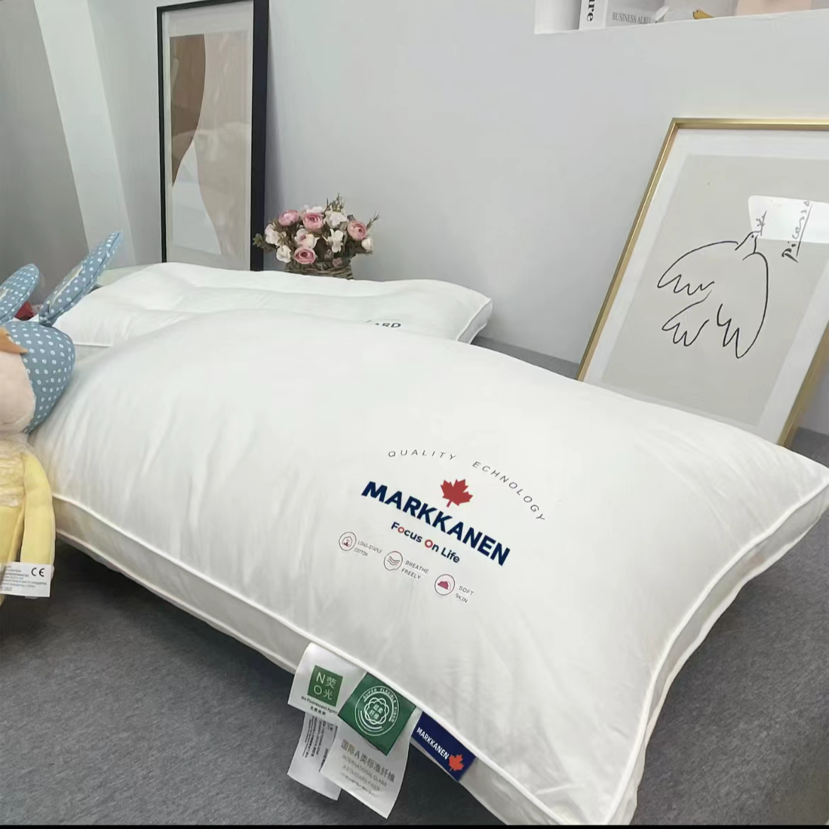 【买一送一】软枕护颈椎分区枕芯酒店家用单人无荧光柔软抑菌超柔