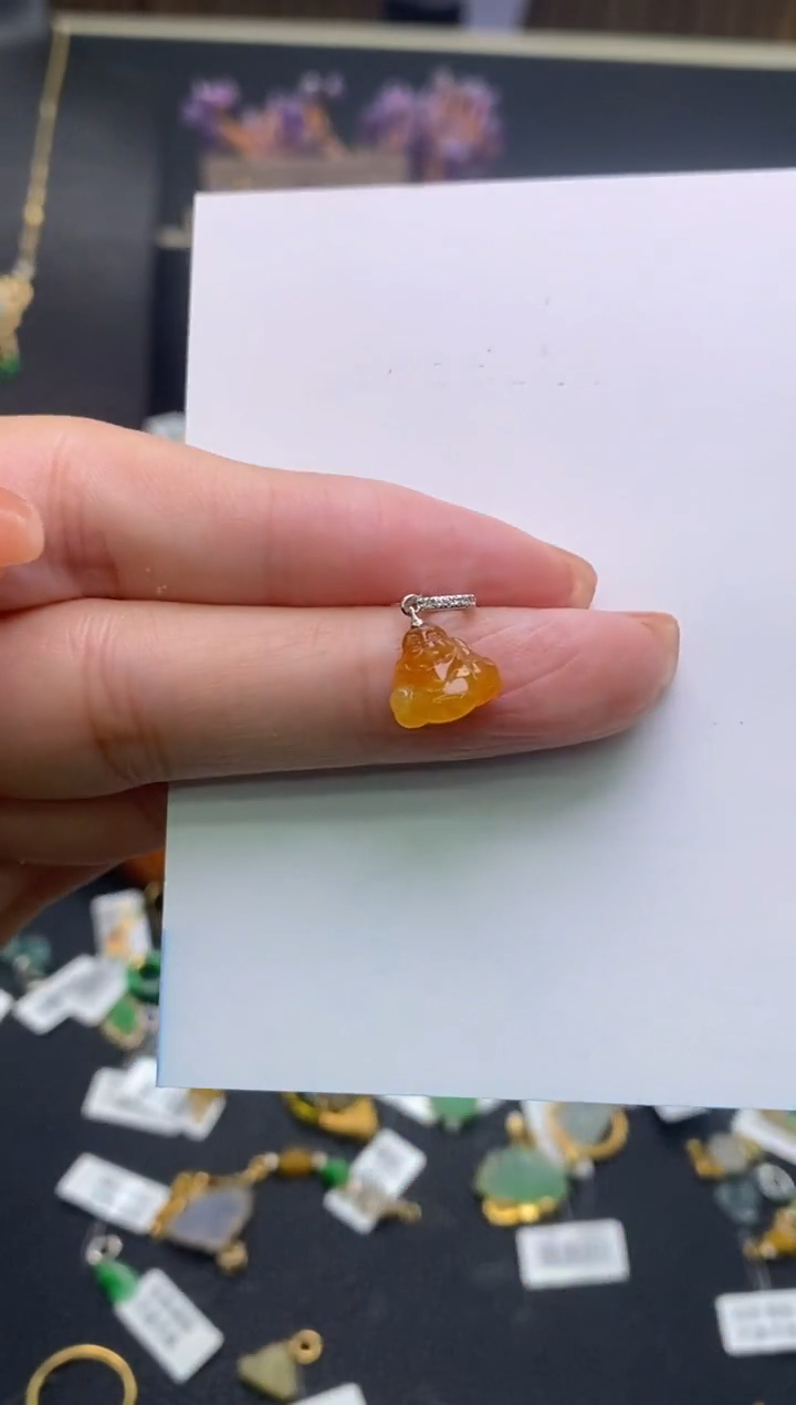 【闪购商品】翡翠18K金镶嵌颈饰净货17382