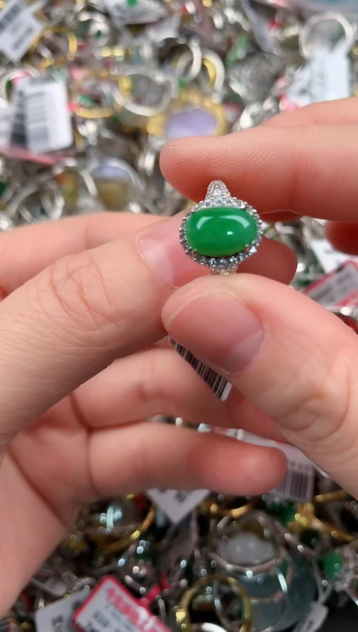 银S925镶嵌戒指翡翠777  6