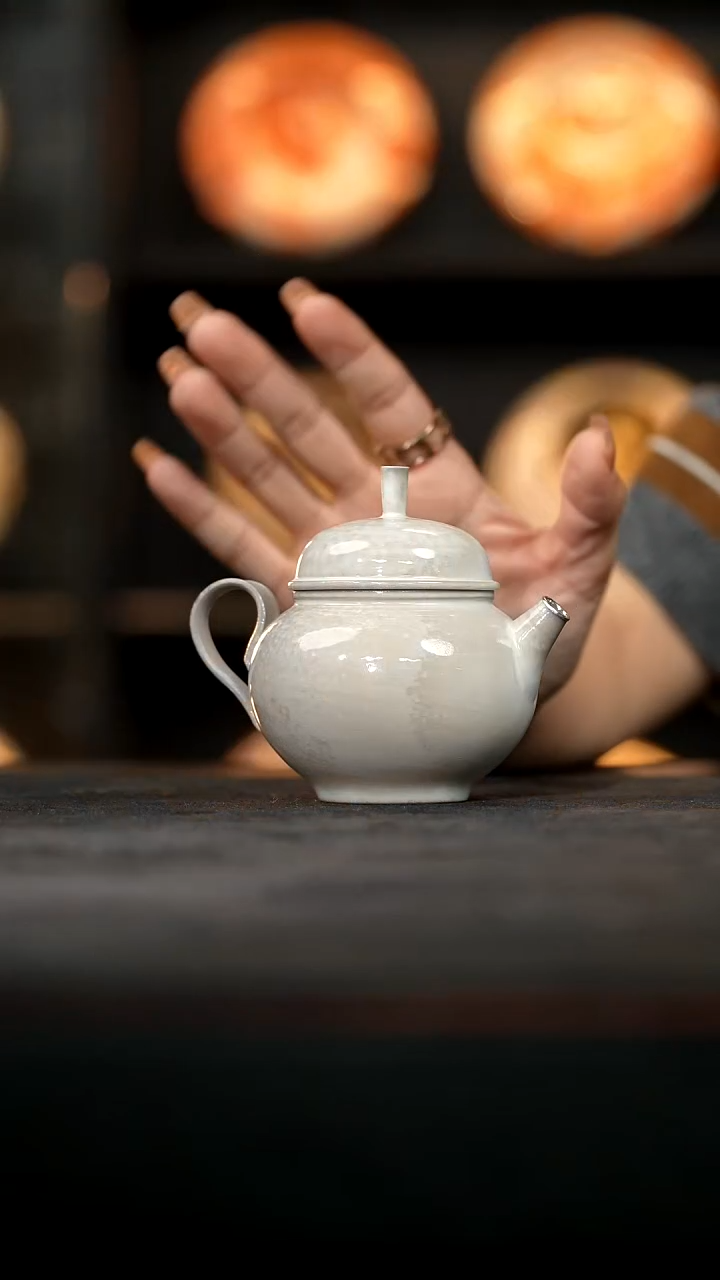 厚山柴烧包银口壶