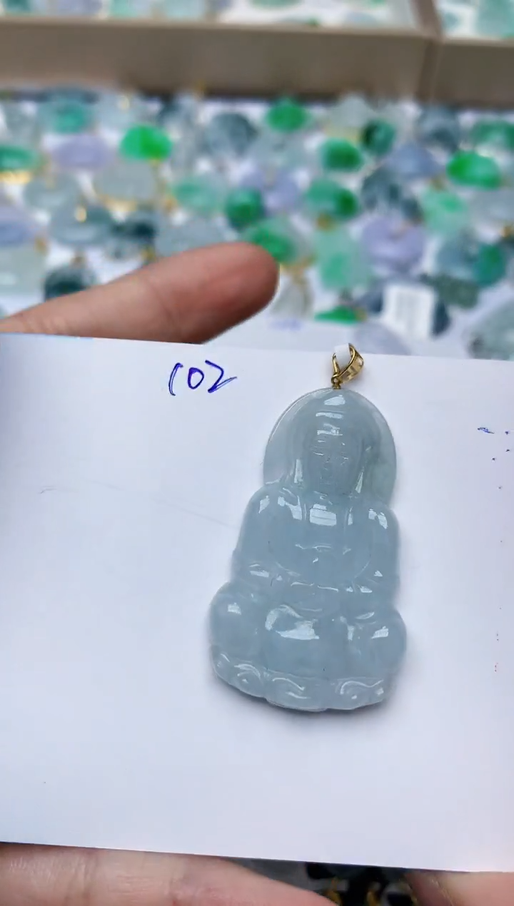 【闪购商品】翡翠颈饰18K金镶嵌天然翡翠A货