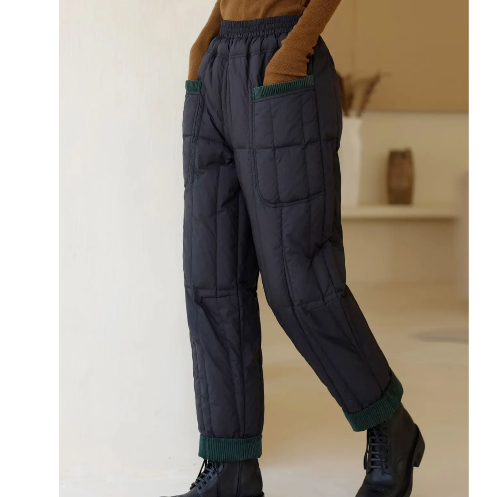 【90白鸭绒】女士羽绒裤不臃肿松紧腰宽松哈伦裤大口袋外穿保暖百搭