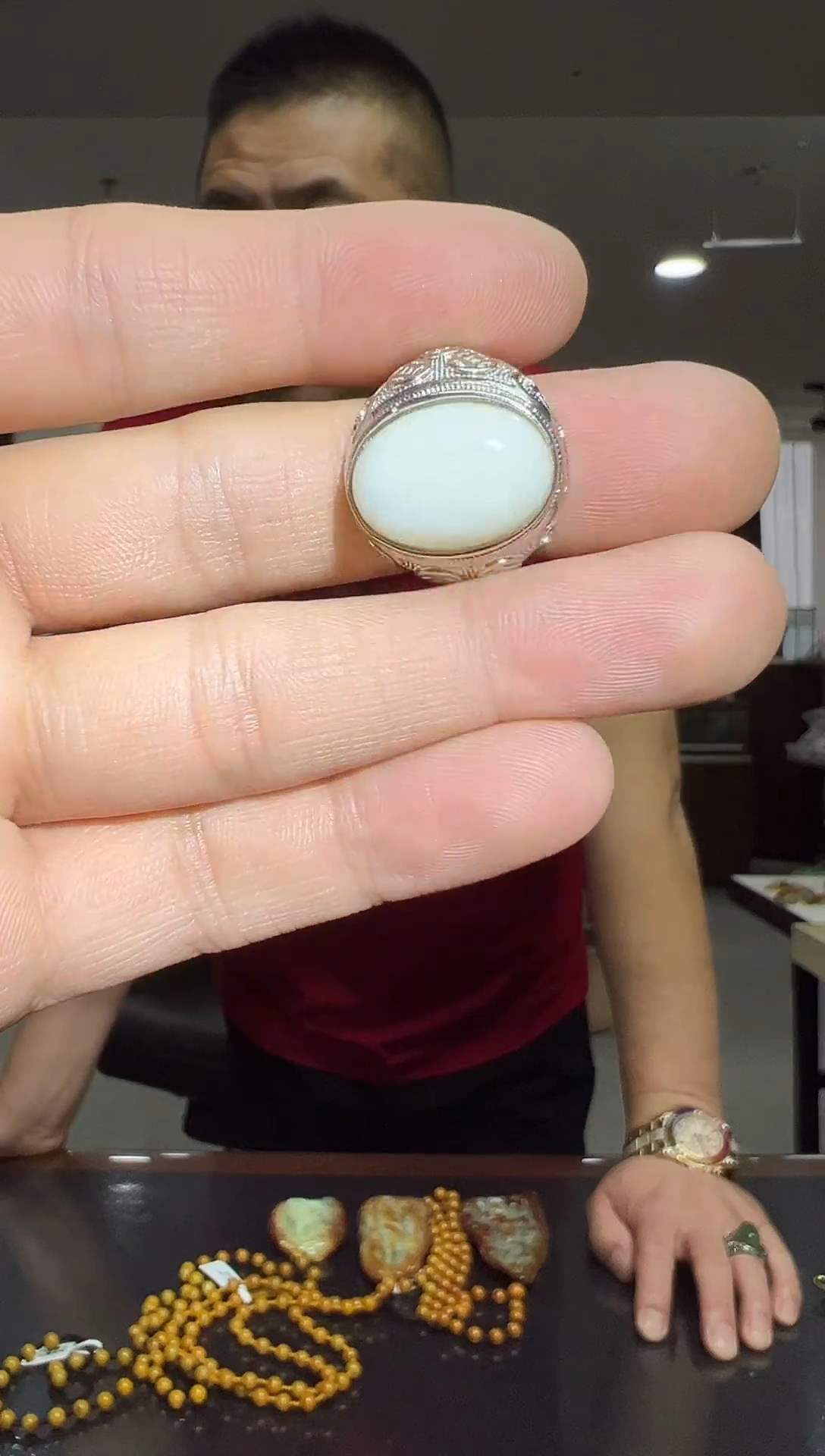 未镶嵌戒指和田玉a514-多样性发货其中发一