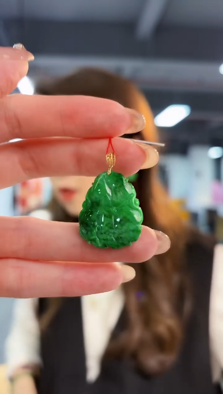 【闪购商品】翡翠颈饰18K金镶嵌缅料A货/支持复检/一件