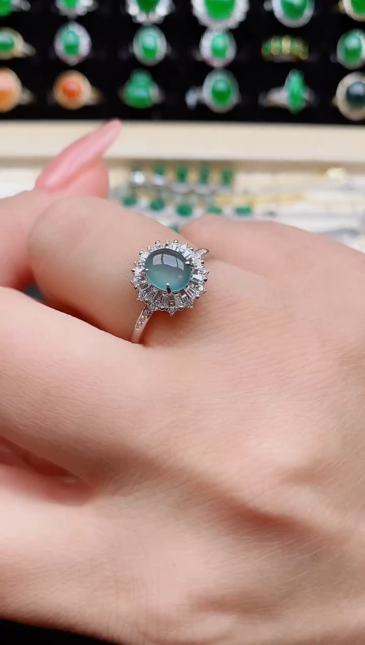 【闪购商品】翡翠戒指银S925镶嵌321321