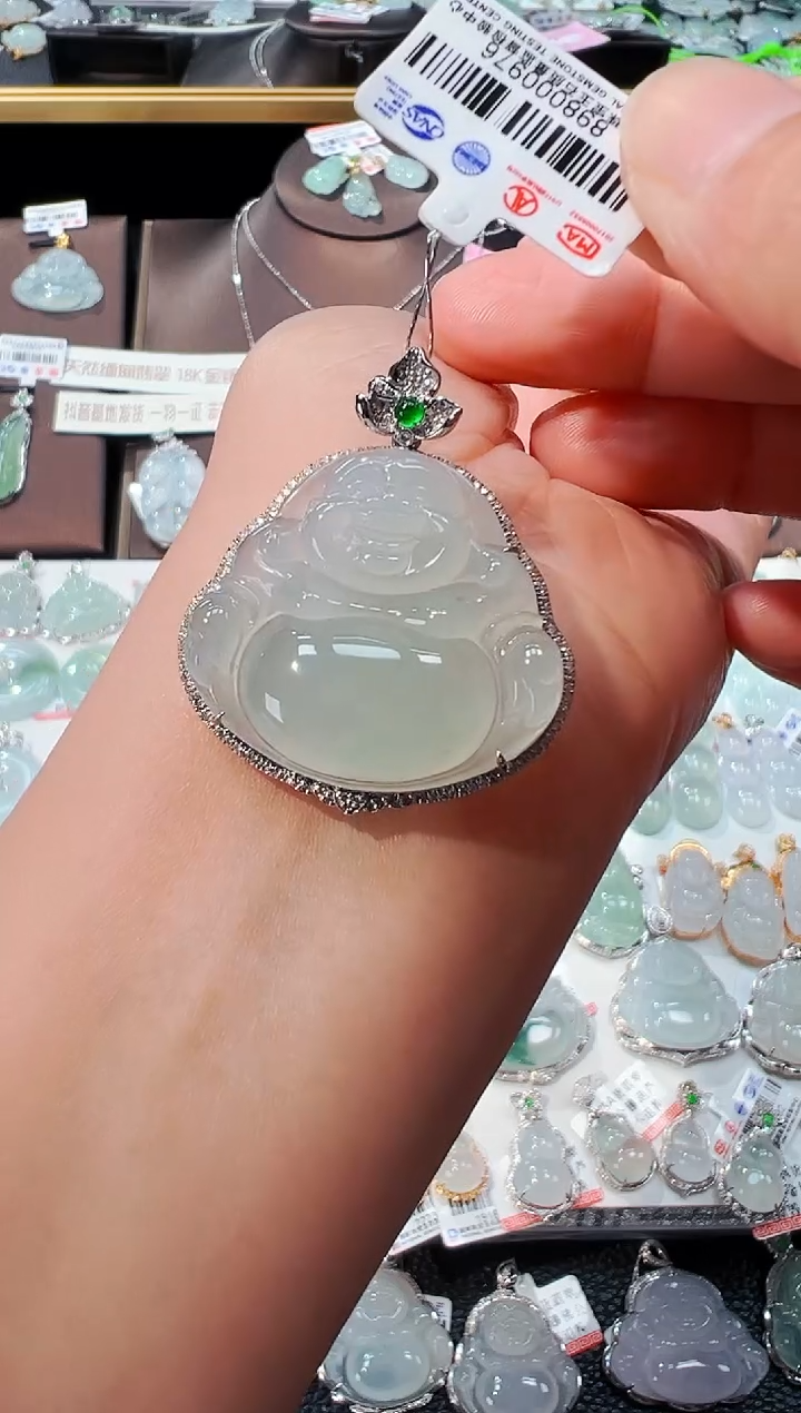 【闪购商品】翡翠吊坠(不含链)18K金镶嵌佛公吊坠976