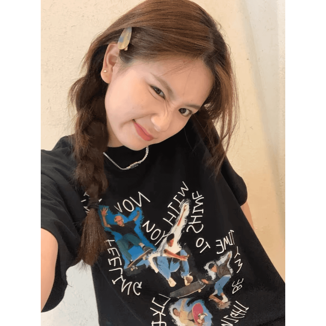百搭高街风螺纹街头风ins韩版短袖美式休闲半袖可爱风T恤大码潮牌