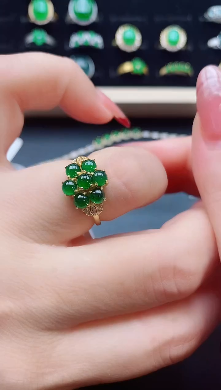 【闪购商品】翡翠戒指银S925镶嵌321312