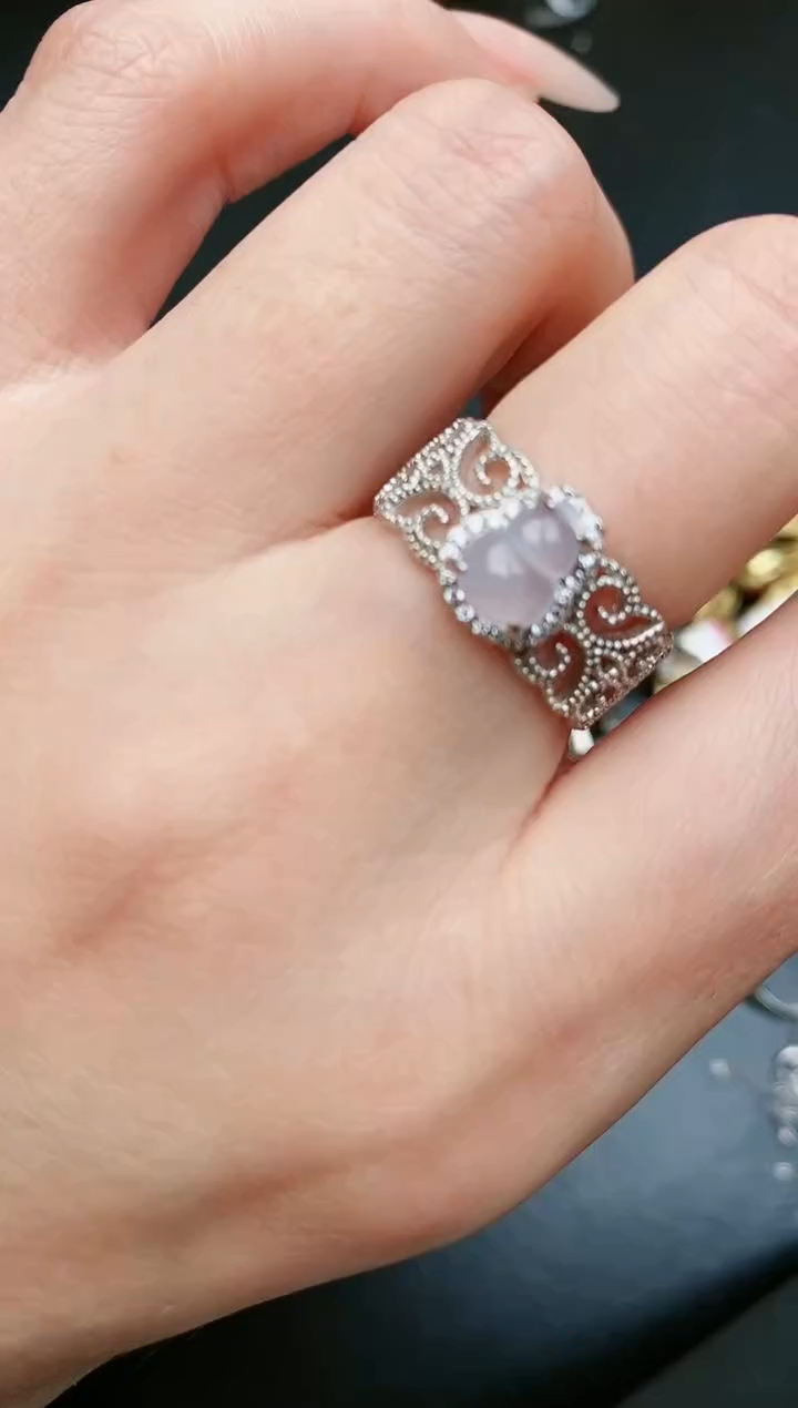 翡翠戒指银S925镶嵌.....