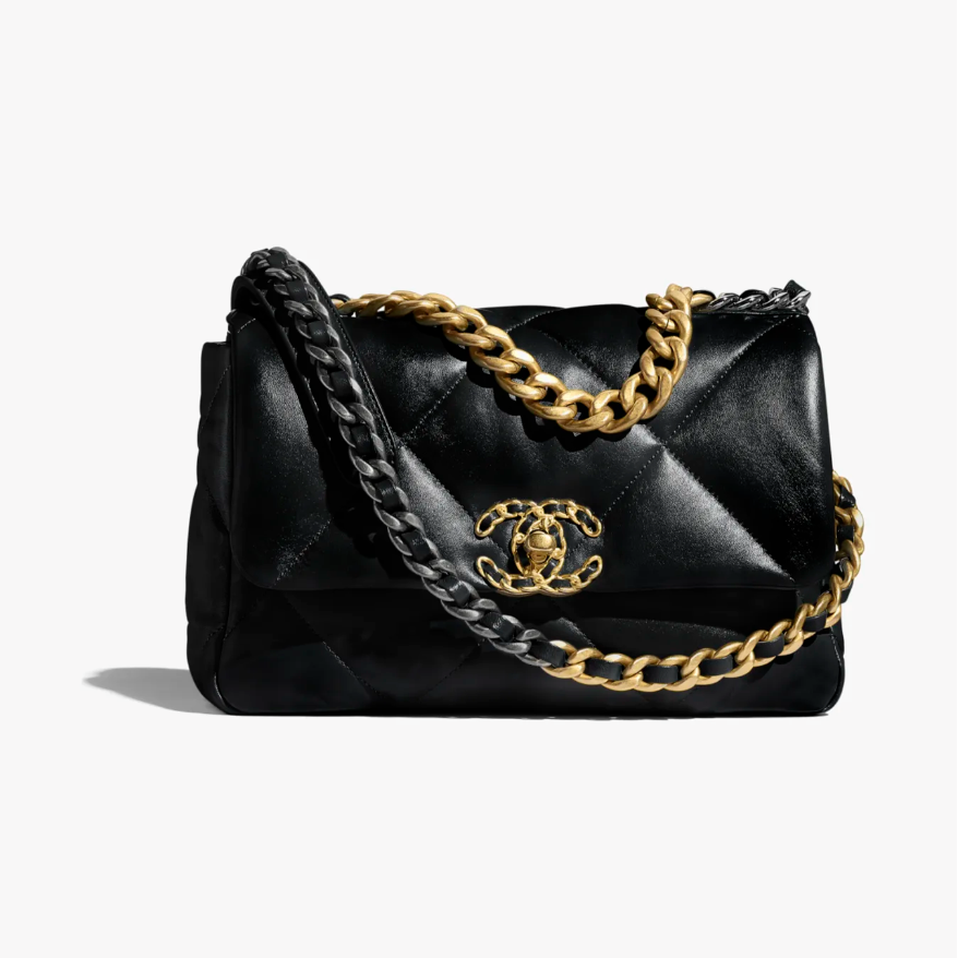 全新未使用 Chanel/香奈儿 19Bag黑金  小中号人气爆款  明星同款