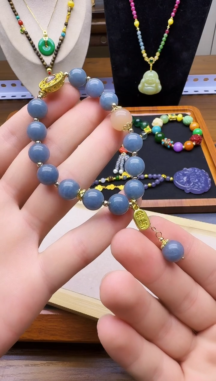 14K金镶嵌手链翡翠S151        