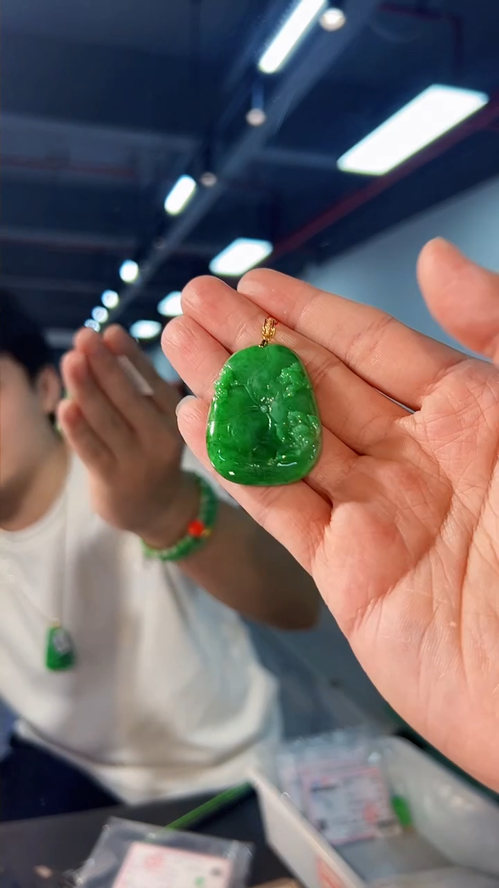 【闪购商品】翡翠颈饰18K金镶嵌缅料A货/支持复检/一件