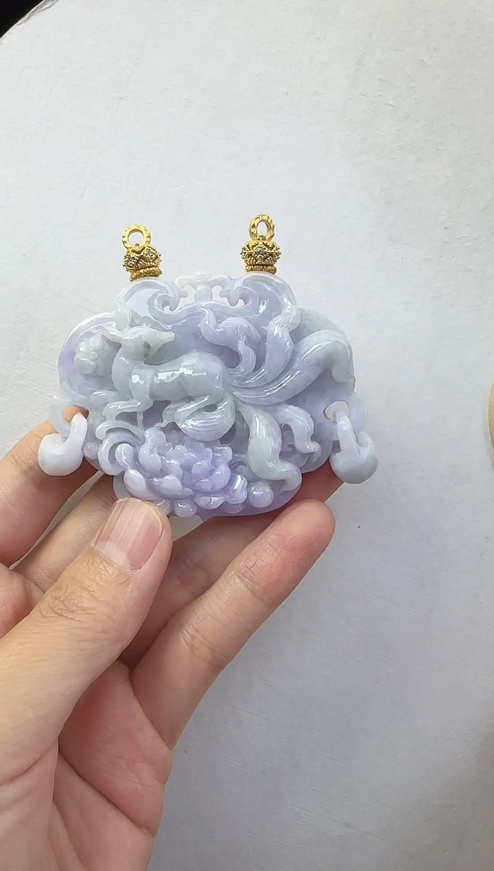 翡翠未镶嵌颈饰国风原创