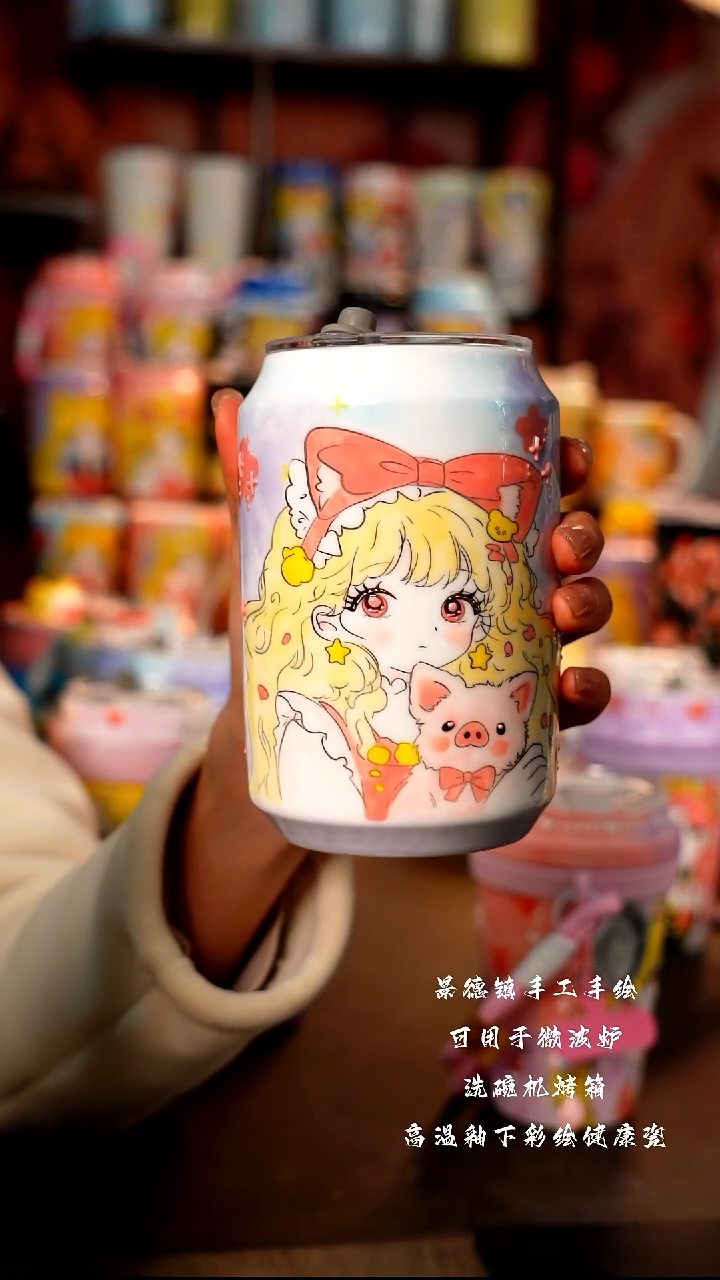 景德镇手工手绘陶瓷杯杯