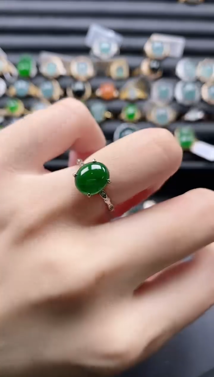 【闪购商品】翡翠戒指银S925镶嵌11111