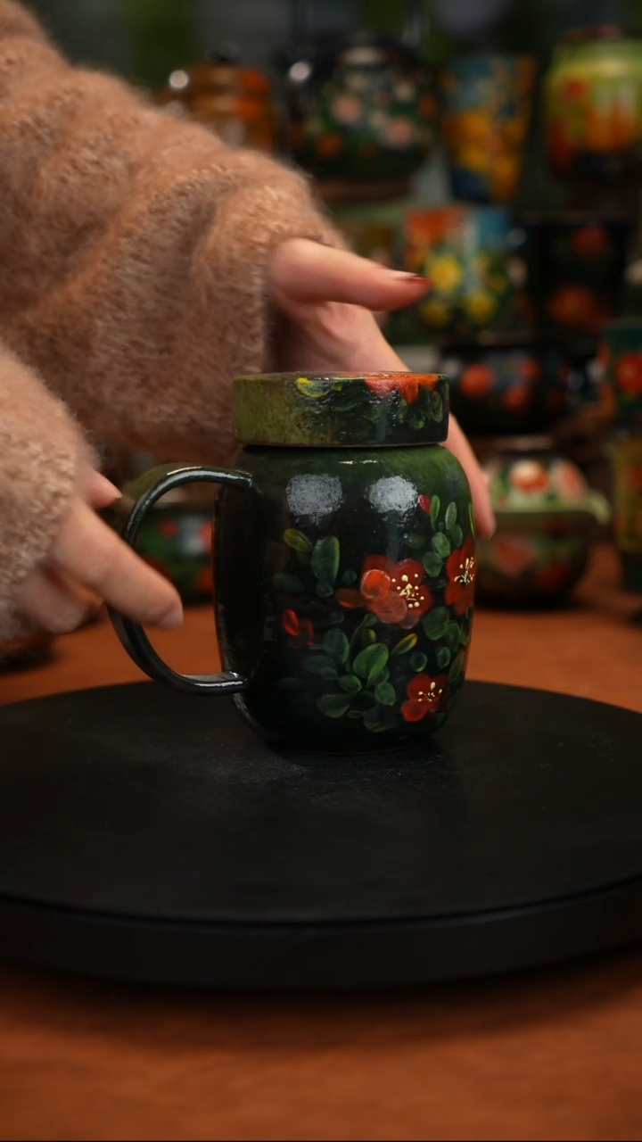 紫砂油画釉下彩手绘