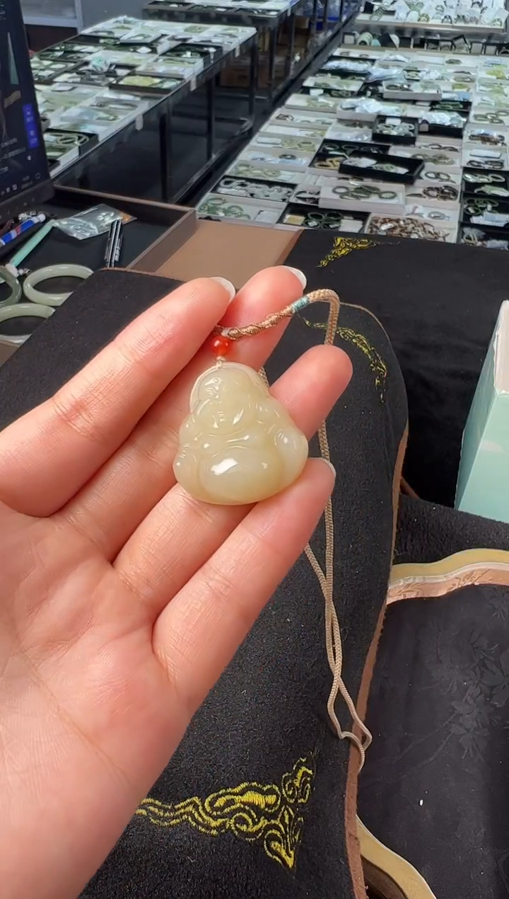吊坠(不含链)未镶嵌和田玉麦子家族挂件 G0523-1