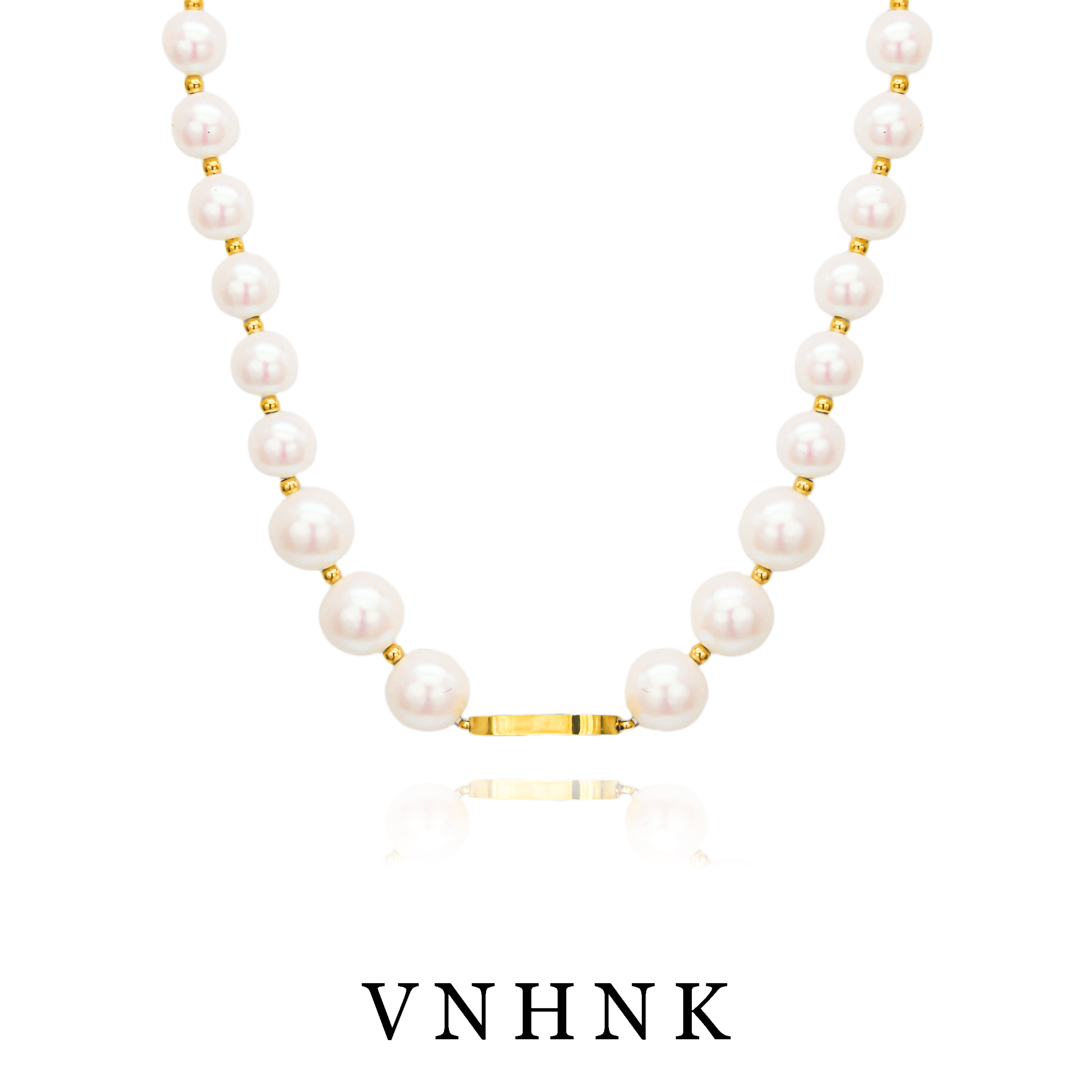 钛钢仿珍珠项链 美可儿 D508 白色（47cm 10mm8mm6mm）时尚百搭项链