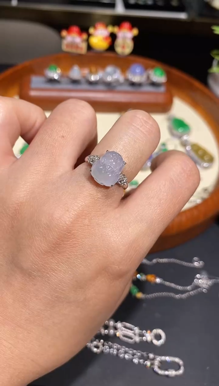 【闪购商品】翡翠戒指18K金镶嵌戒指