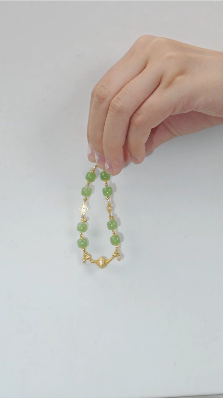 手链18K金镶嵌和田玉手链