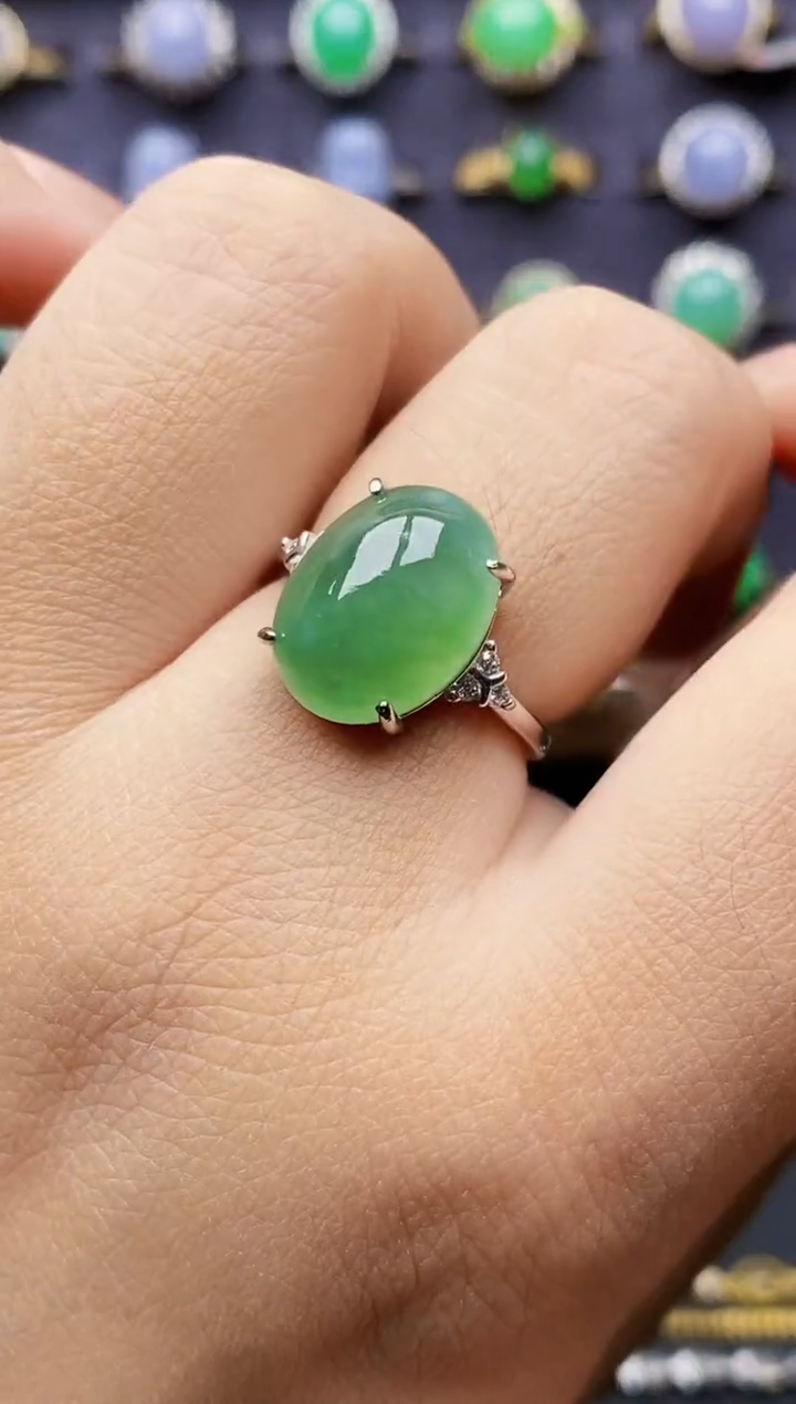 银S925镶嵌戒指翡翠1659