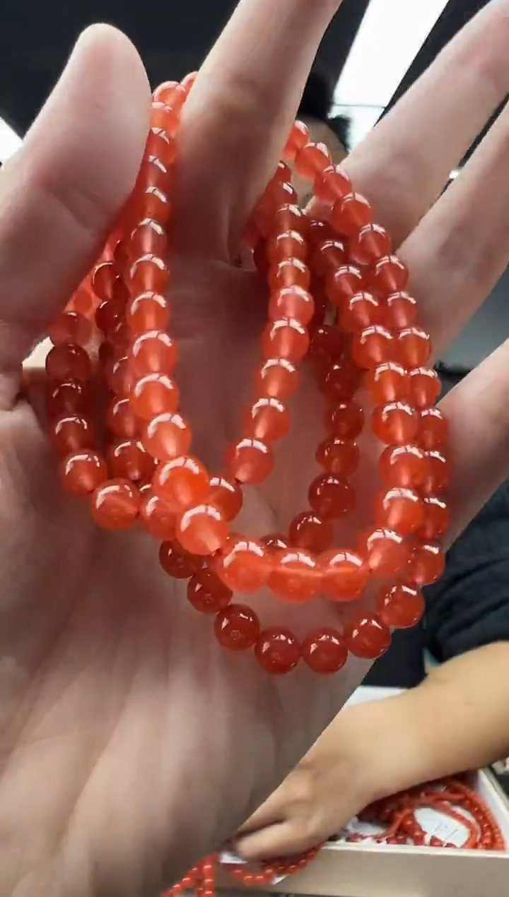 未镶嵌手链南红玛瑙A12保山冰红南红多圈手串6mm+