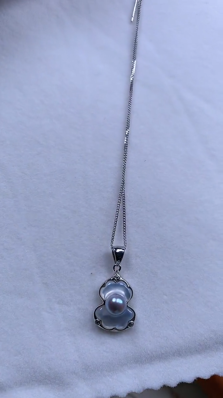 【闪购商品】海水珍珠颈饰银S925镶嵌真多麻珍珠吊坠