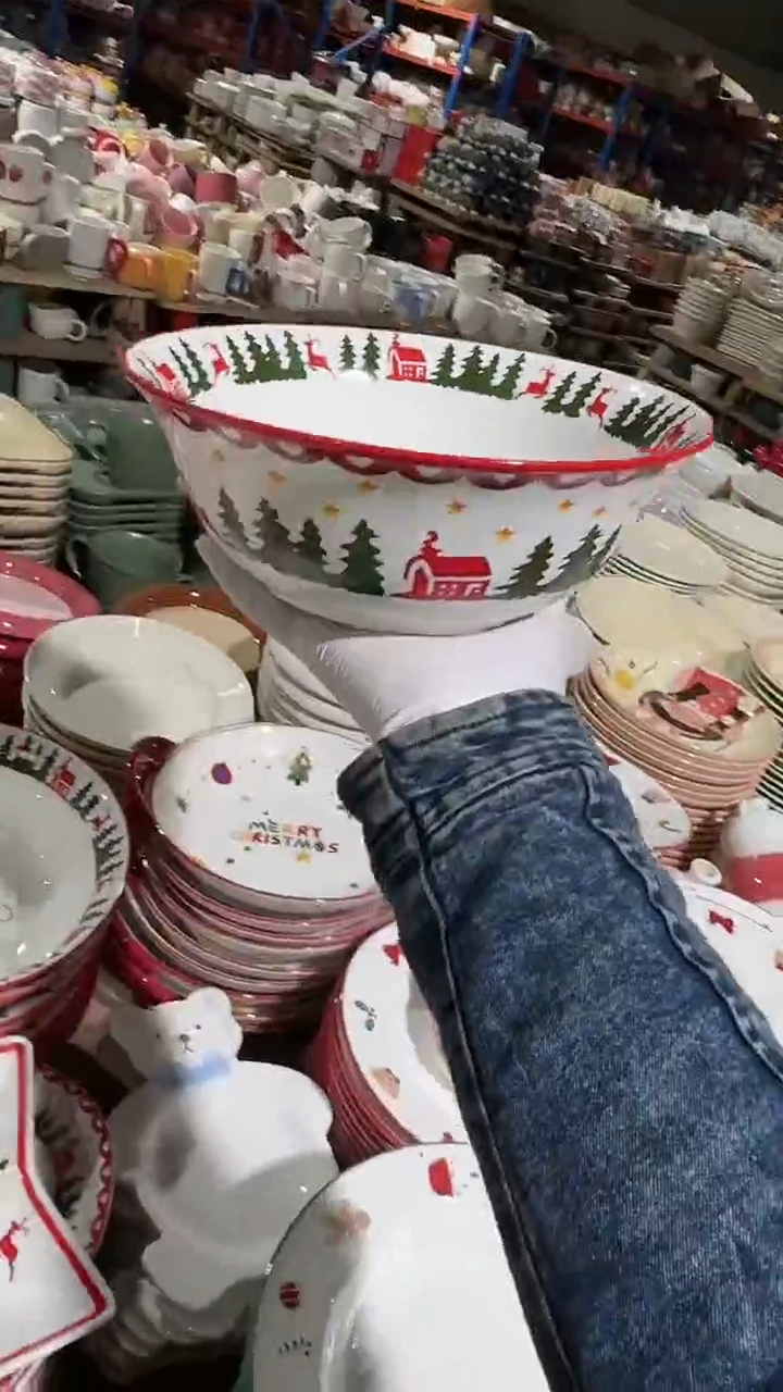 陶瓷圣诞汤碗微瑕 凑满20元包邮