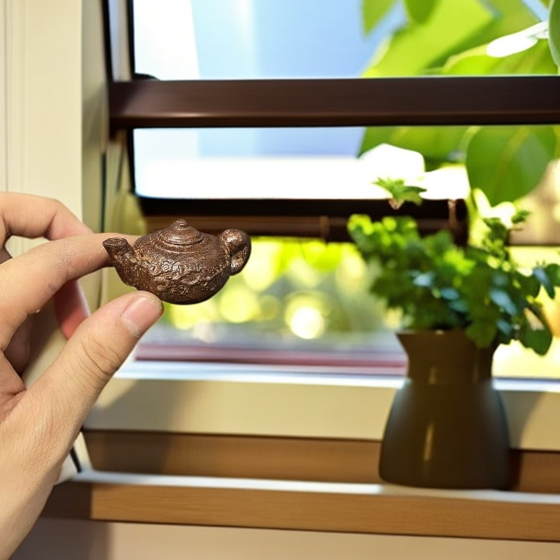 E17越南富森红土沉香手把件