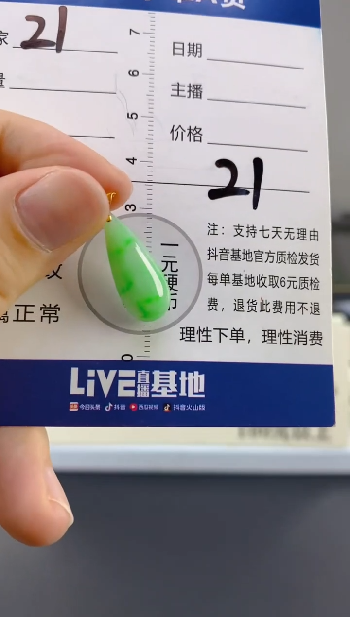 【闪购商品】翡翠颈饰18K金镶嵌天然A货翡翠