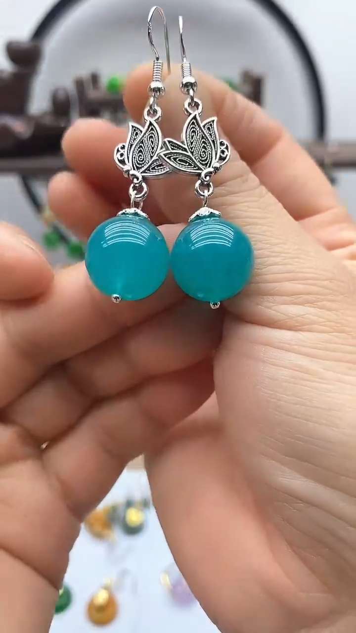 天河石耳饰14K金镶嵌38