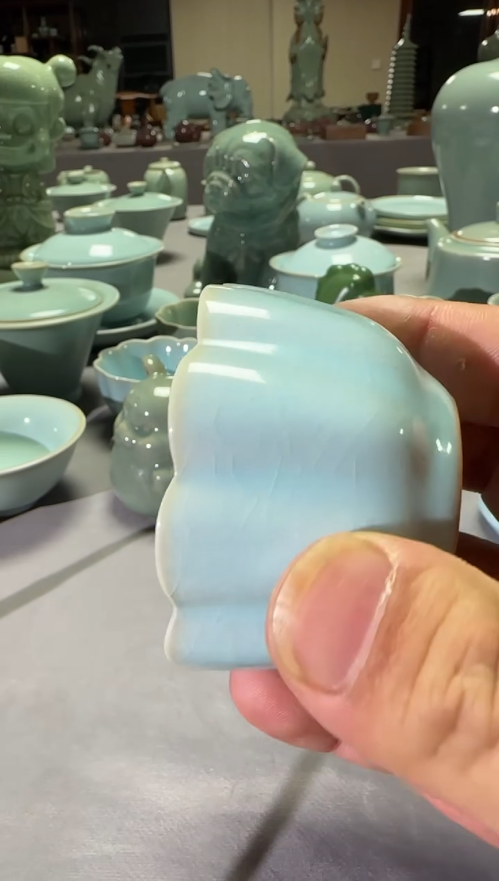 汝瓷平顶山汝瓷产品   天青花口