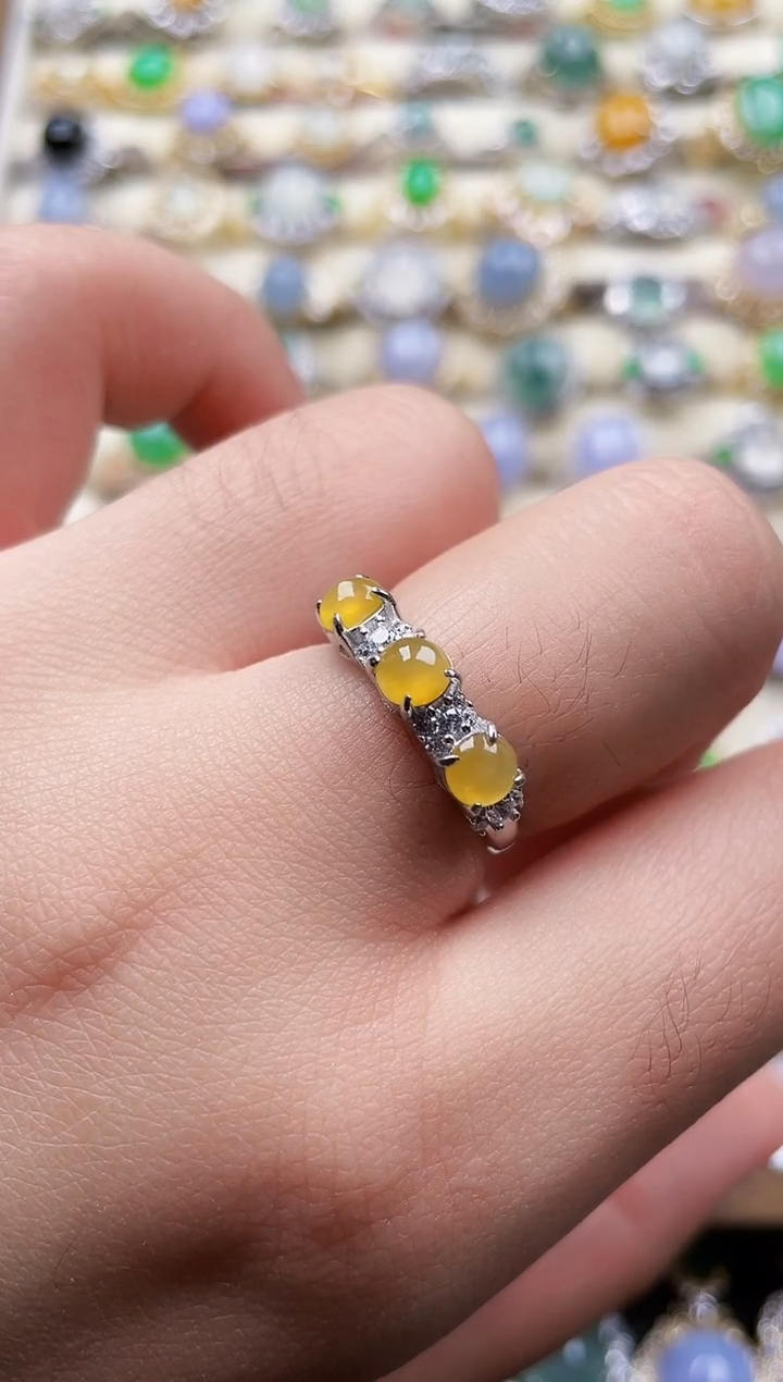 银S925镶嵌戒指翡翠235