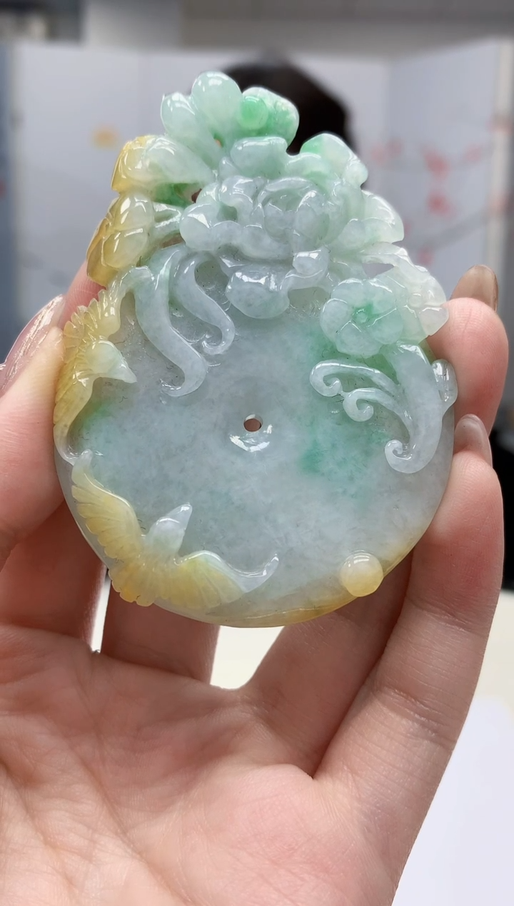 【闪购商品】定制翡翠未镶嵌4829jw-毛货挂件106