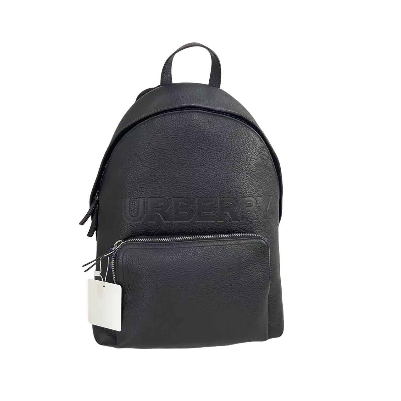 99新 BURBERRY/博柏利 博柏利全皮荔枝纹黑色双肩包281