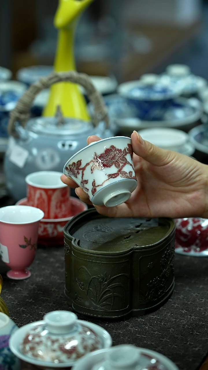 开仓千款景德镇手绘茶具放漏