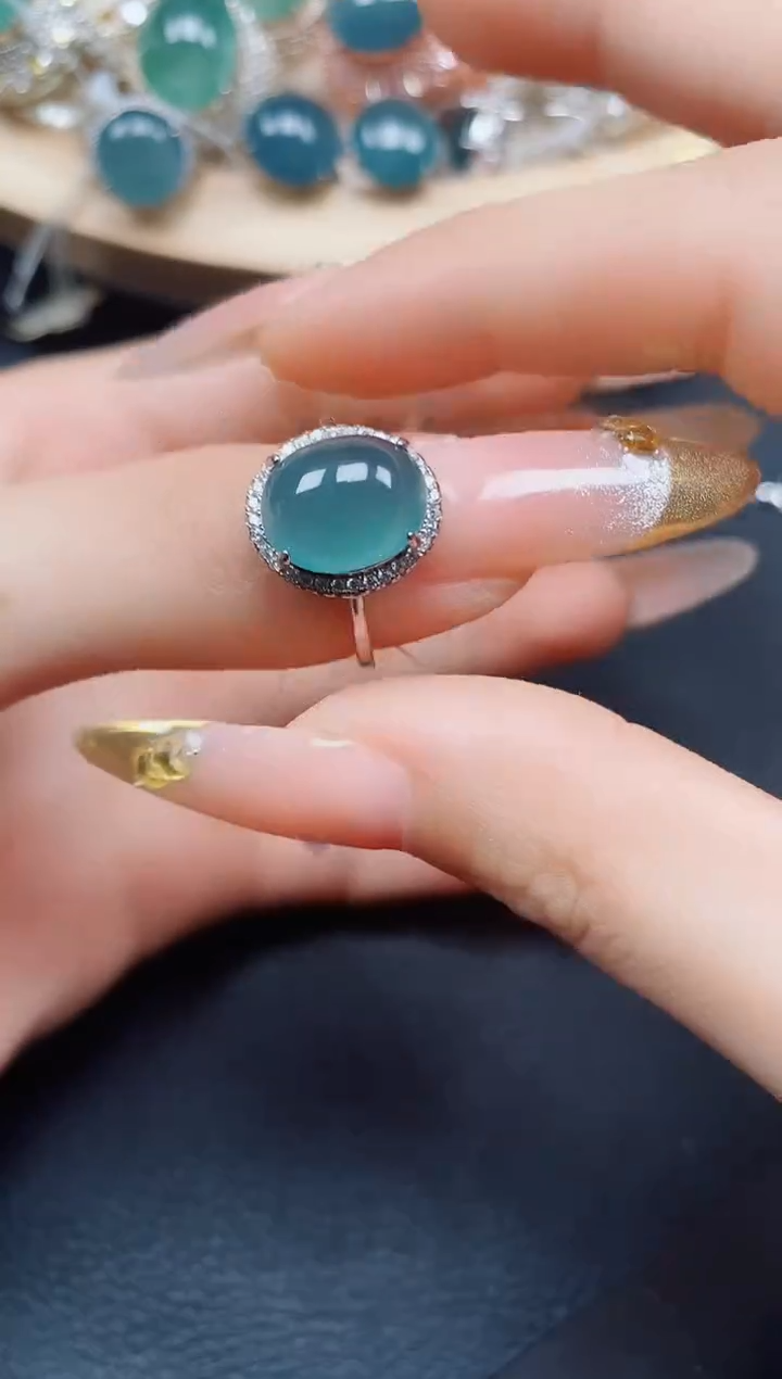 【闪购商品】翡翠戒指银S925镶嵌翡翠