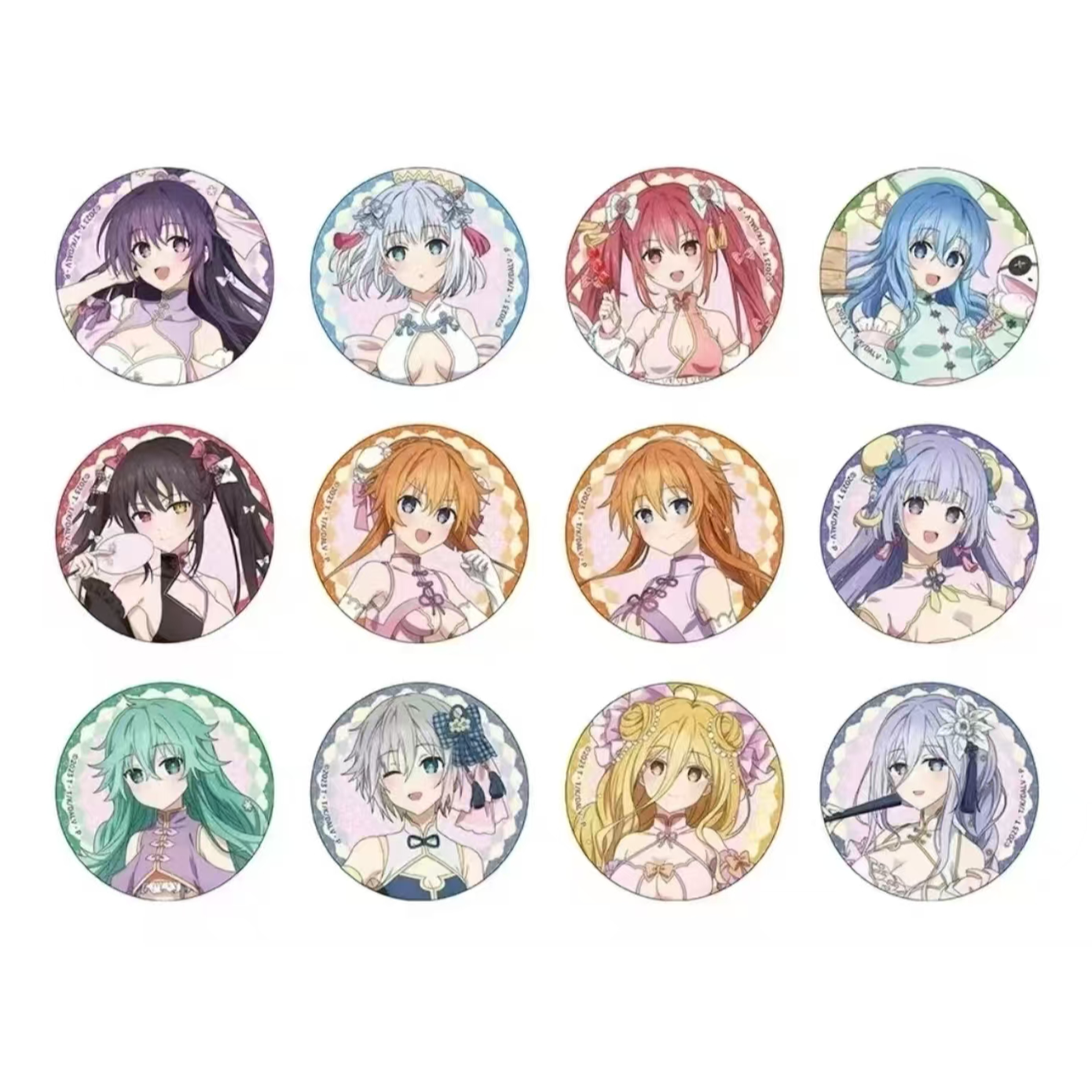 【约战吧唧/默认厂瑕】 约会大作战 快闪 旗袍吧唧（代拆）