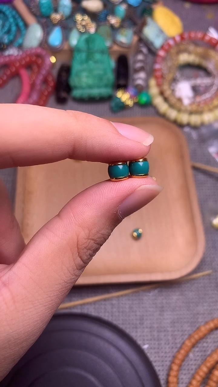 颈饰琉璃汉堡珠卡6+mm 一对发