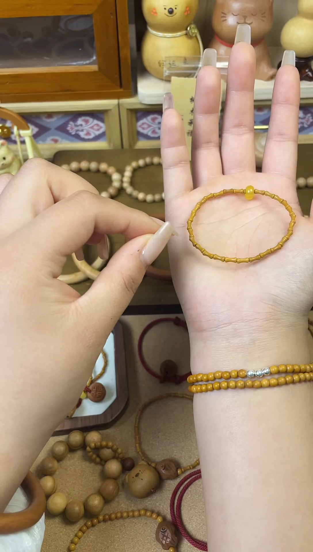 竹节手串素款加黄跑环一物一拍