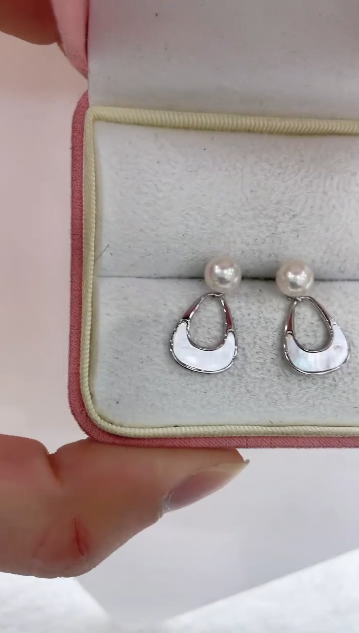 【闪购商品】海水珍珠耳饰银S925镶嵌海水珍珠耳饰