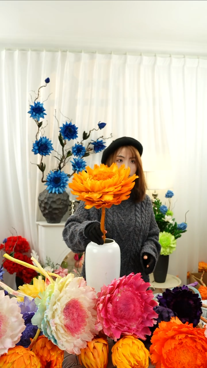 永生洋蓟 霸王花 1个头叶片微瑕【落日橙】A670