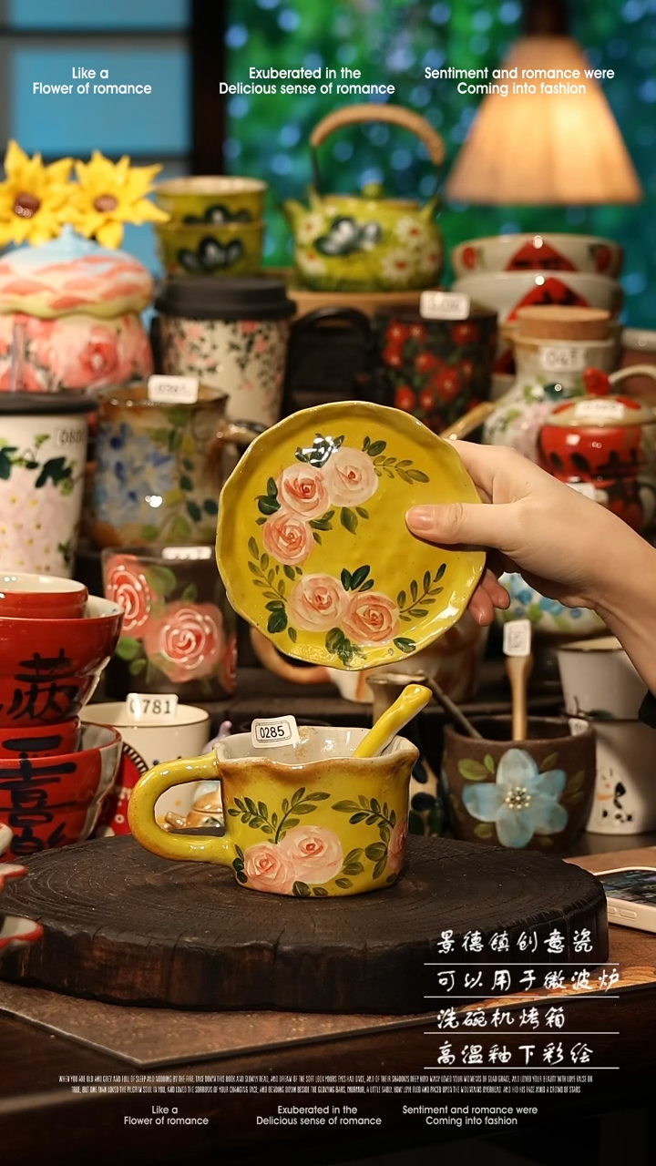 陶瓷景德镇高温釉下彩手工手绘款式@A0285@