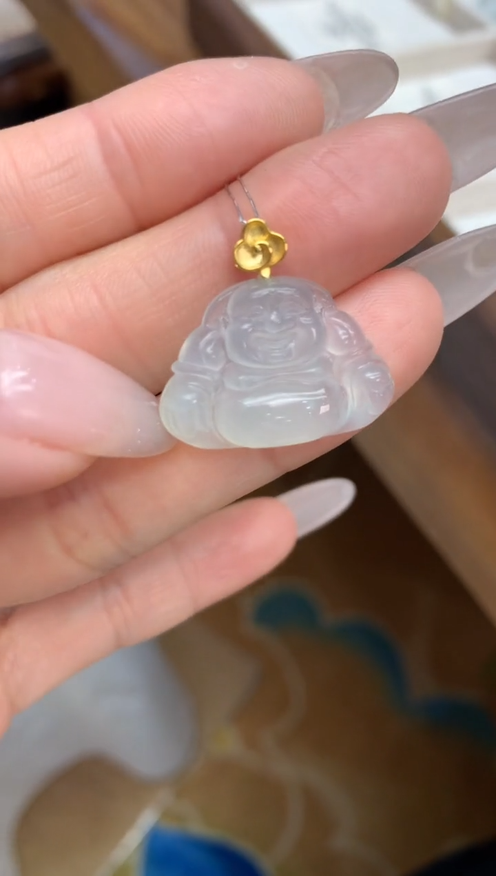 【闪购商品】翡翠颈饰18K金镶嵌佛公