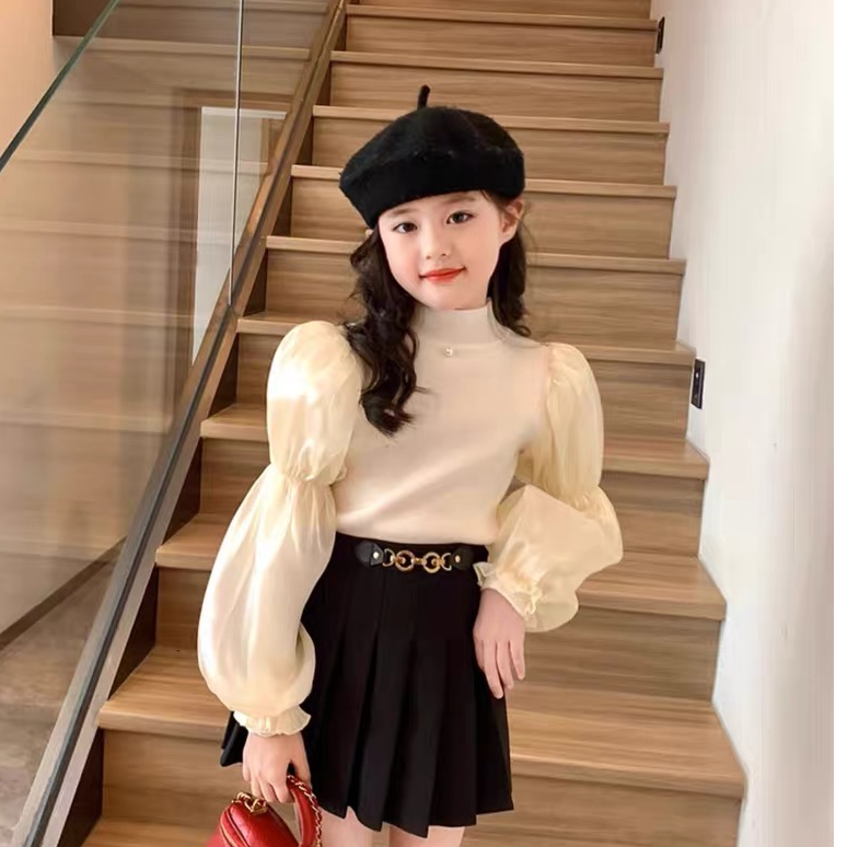 妍熙baby童品2025女童圆领柔软舒服百搭打底衫
