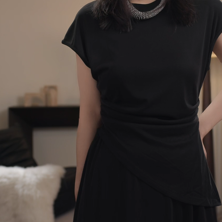 卢尚腰部褶皱套装2311