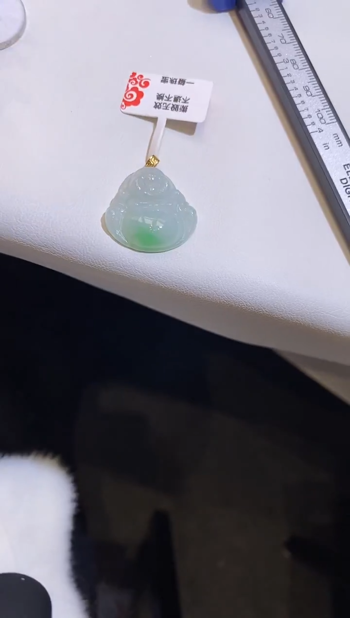 吊坠(不含链)18K金镶嵌翡翠佛公