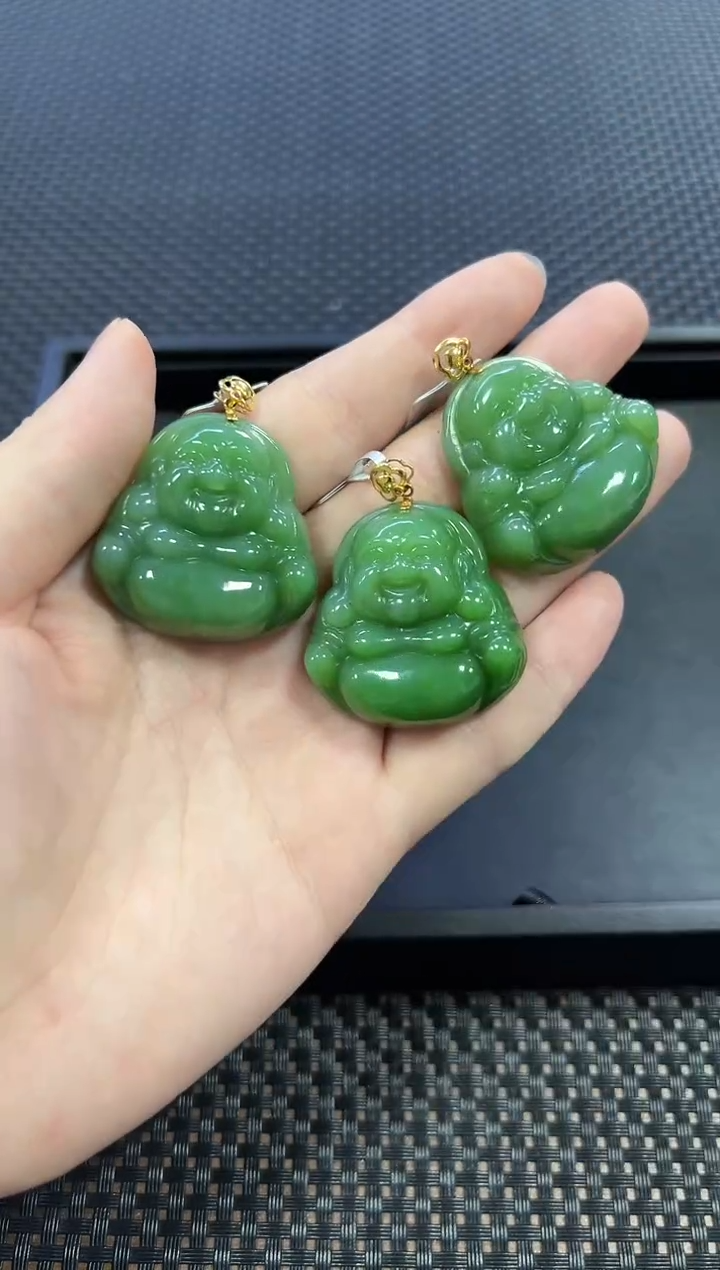 和田玉18K金镶嵌颈饰 （多样性发一件）0389