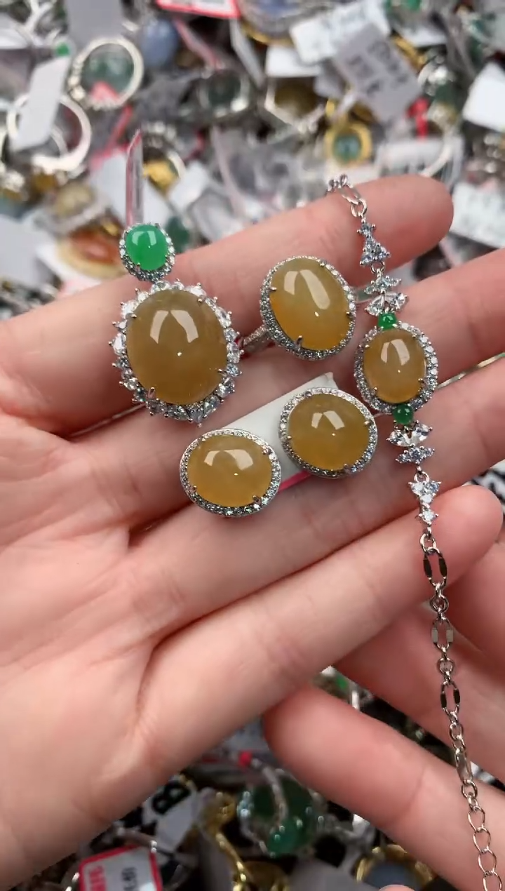 银S925镶嵌戒指翡翠555----4